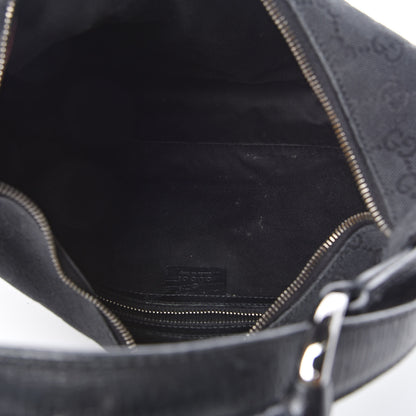 Gucci Monogram Medium Horsebit Chain Hobo Black 5 of 11