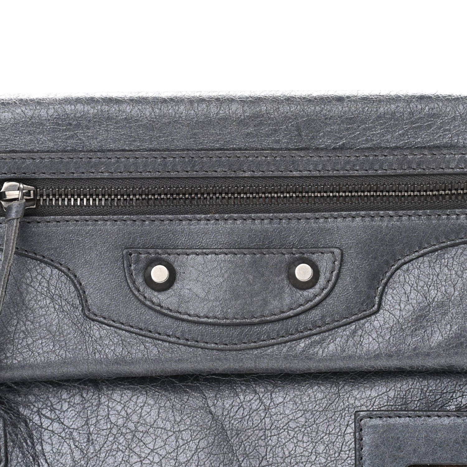 Balenciaga Metallic Agneau Envelope Clutch Anthracite 7 of 9