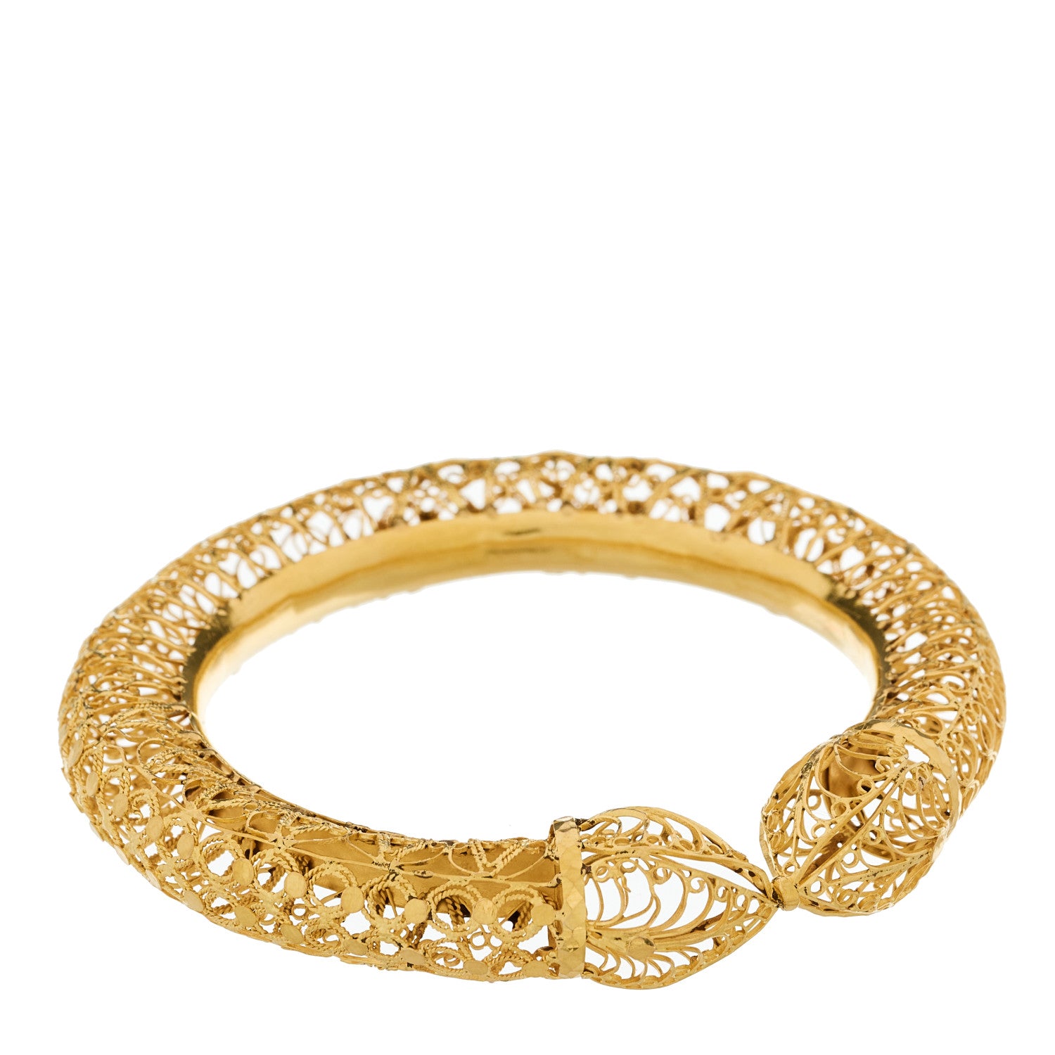 Parker & West by FASHIONPHILE 22K Yellow Gold Filigree Bangle Bracelet 5 of 5