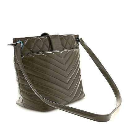 Chanel Aged Calfskin Quilted Mad About Quilting Small Hobo Green 3 of 10