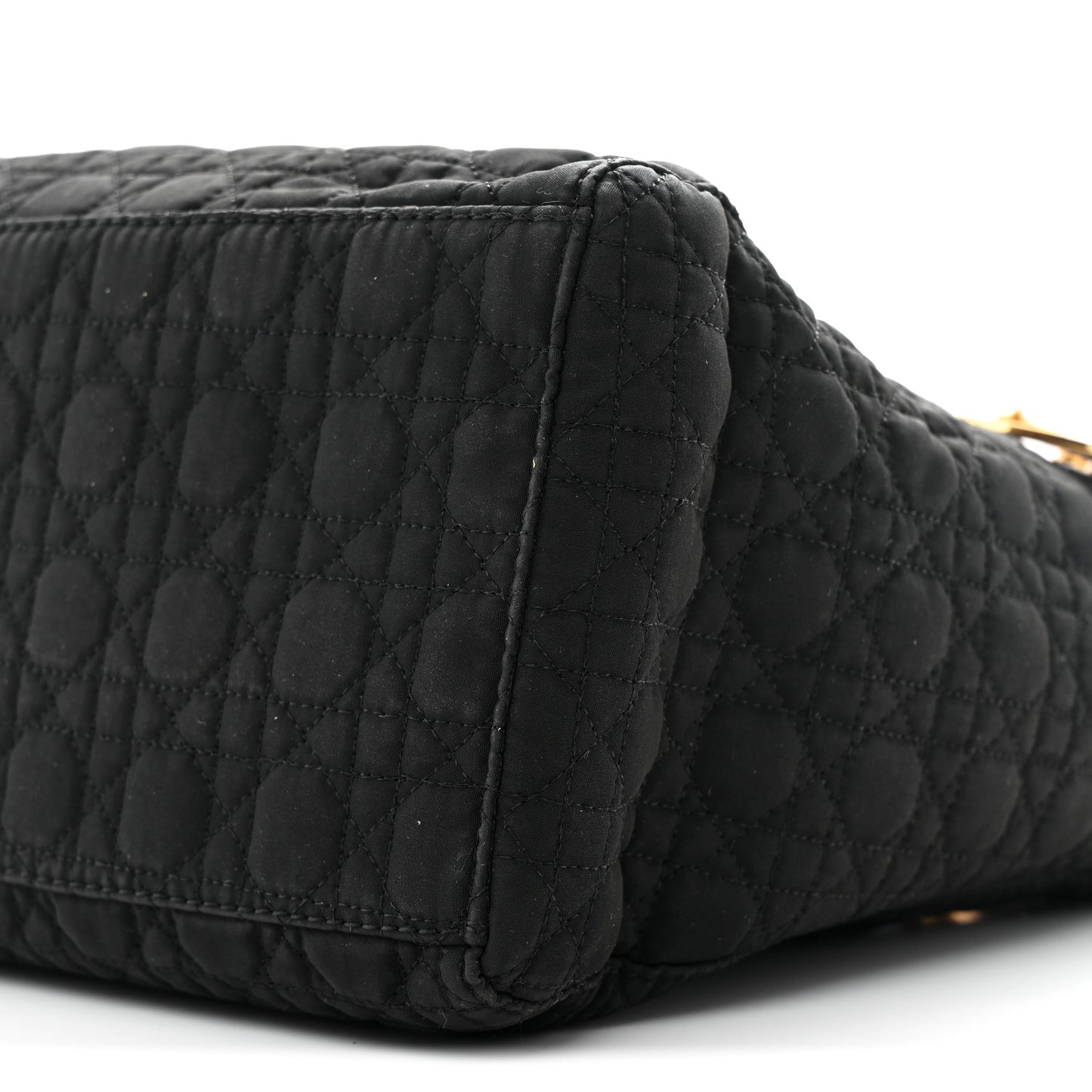 Nylon Cannage Medium Lady Dior Black