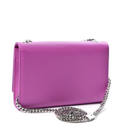 Saint Laurent Grain De Poudre Small Classic Monogram Kate Satchel Light Fuchsia 2 of 9