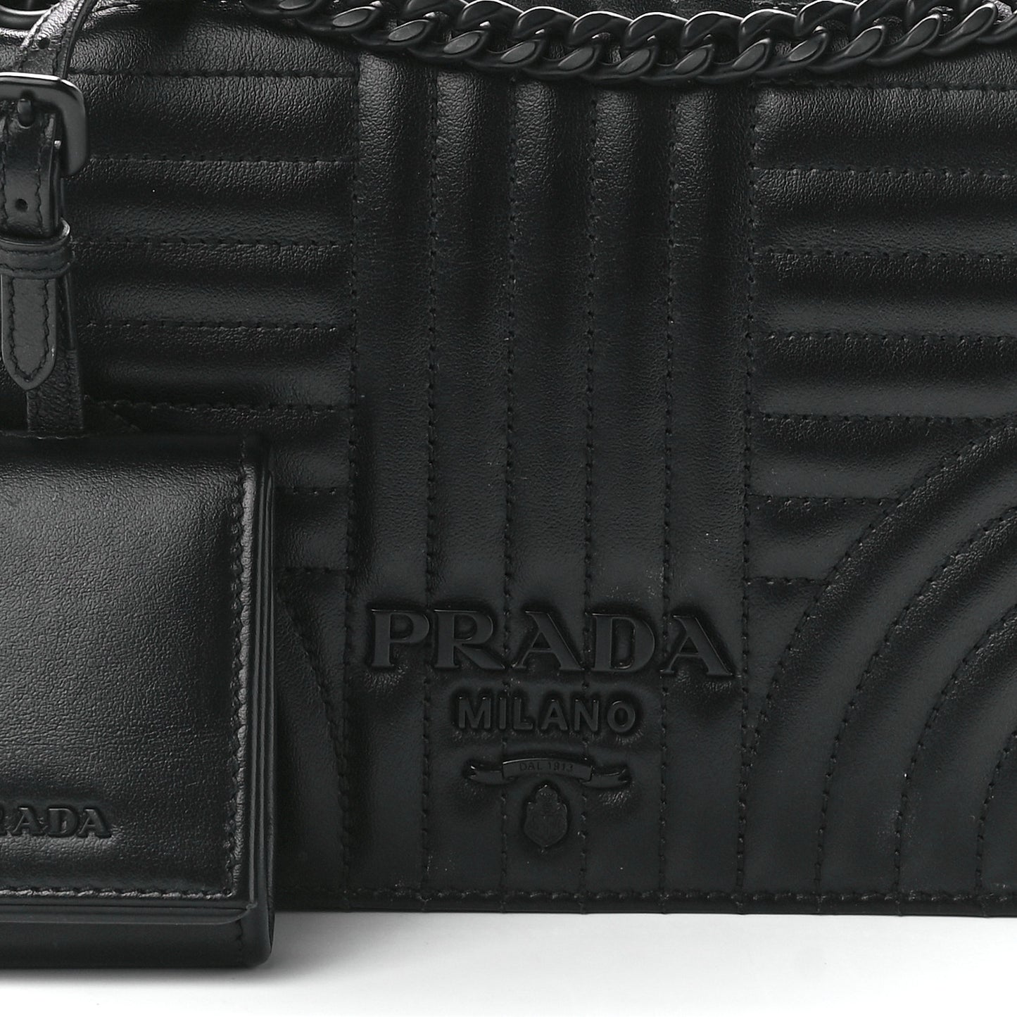 Nappa Impunture Small Diagramme Crossbody Bag Black