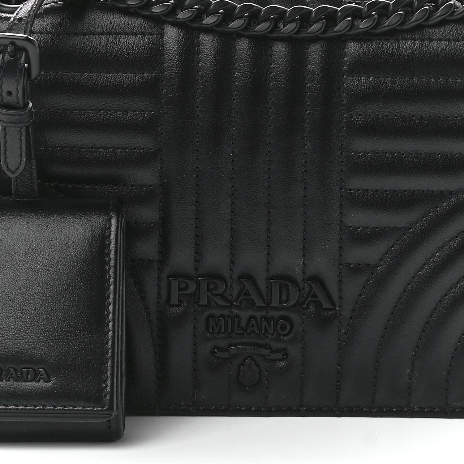 Prada Nappa Impunture Small Diagramme Crossbody Bag Black 9 of 12