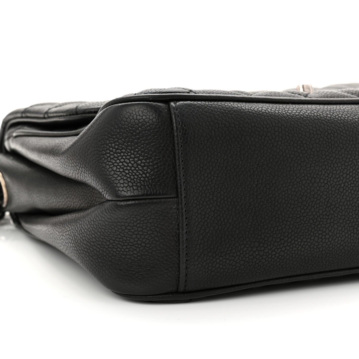 Caviar Quilted Medium Rock In Rome Single Flap Black
