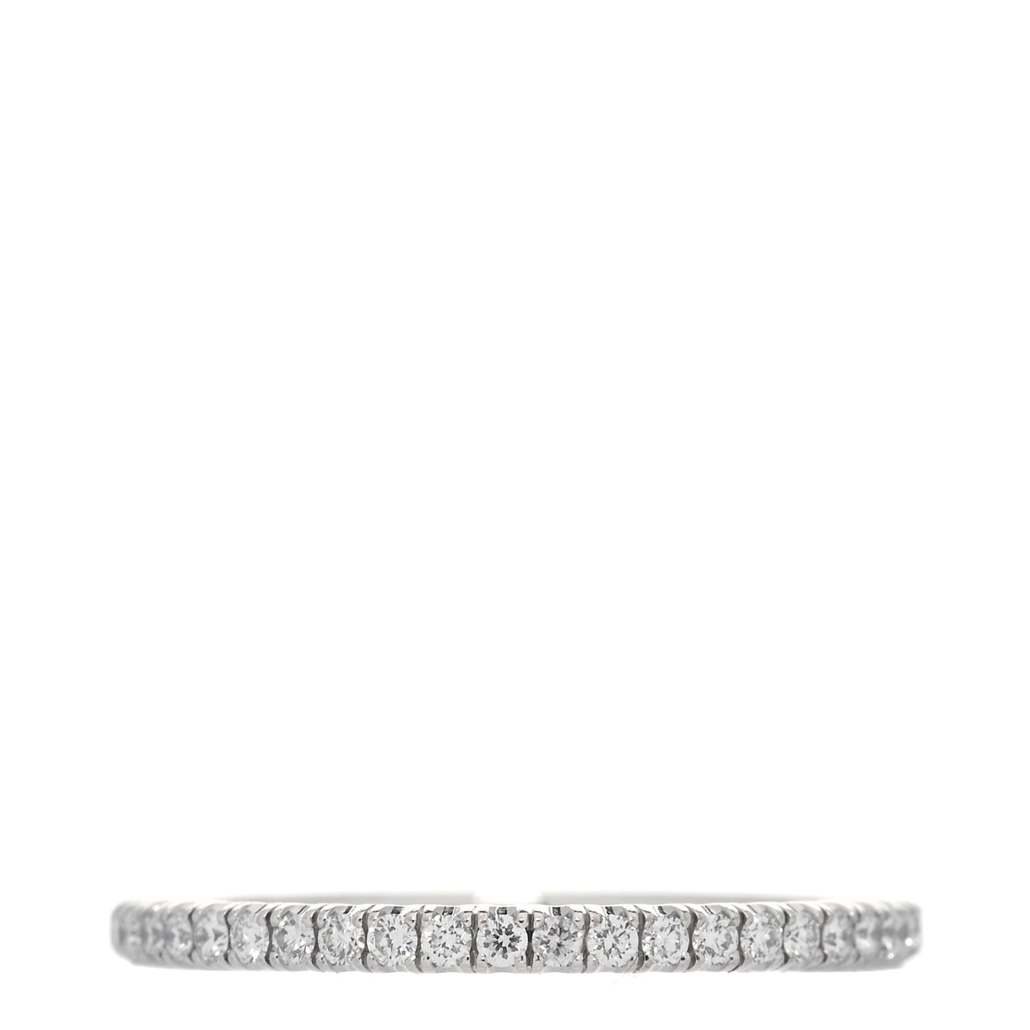 18K White Gold Diamond 1.5mm Etincelle de Cartier Wedding Band Ring 48 4.5