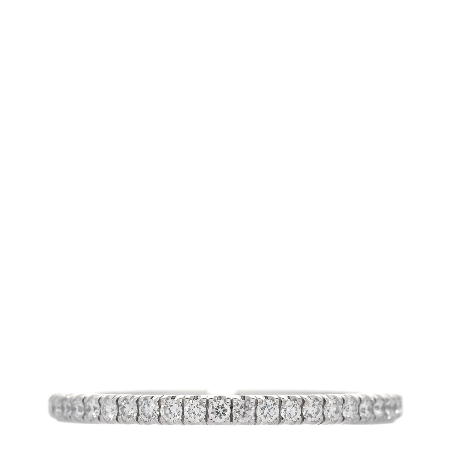 Cartier 18K White Gold Diamond 1.5mm Etincelle de Cartier Wedding Band Ring 48 4.5 1 of 5