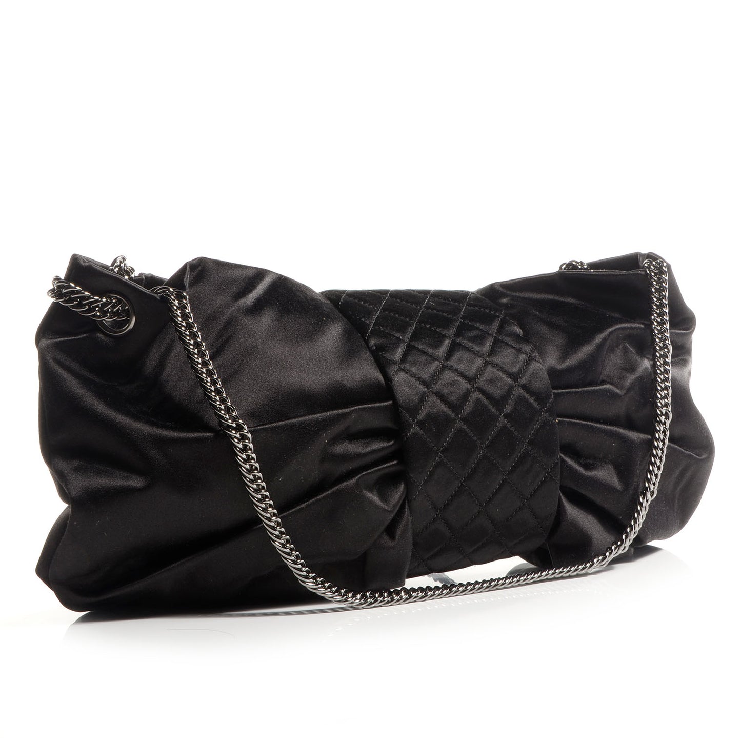 Satin Large Bow Bag Black