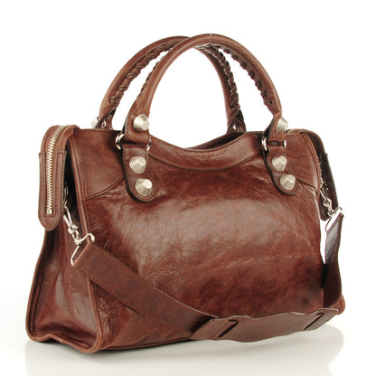 Balenciaga Agneau Giant 21 Silver Hardware City Chataigne 3 of 8