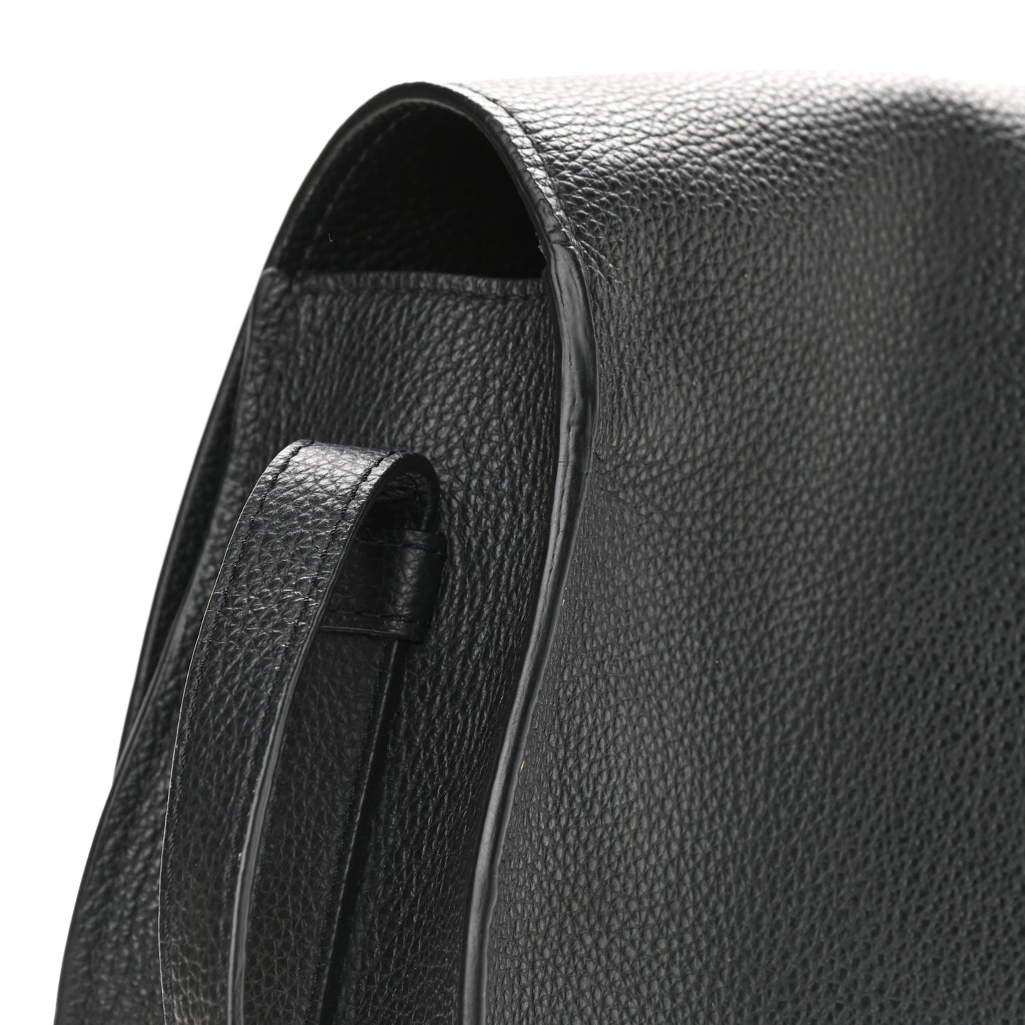 Calfskin Medium Marcie Round Crossbody Bag Black