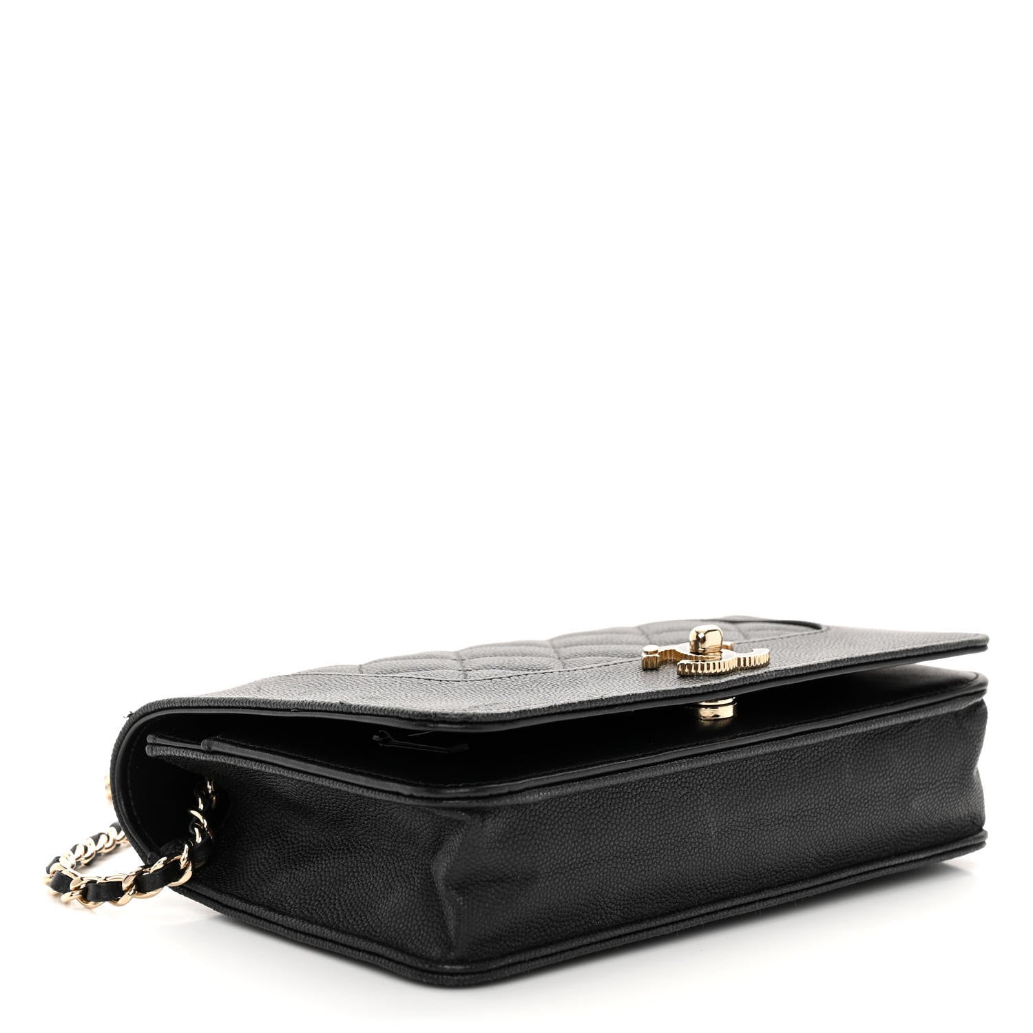 Chanel Caviar Quilted Vintage Mademoiselle Wallet On Chain WOC Black 4 of 9
