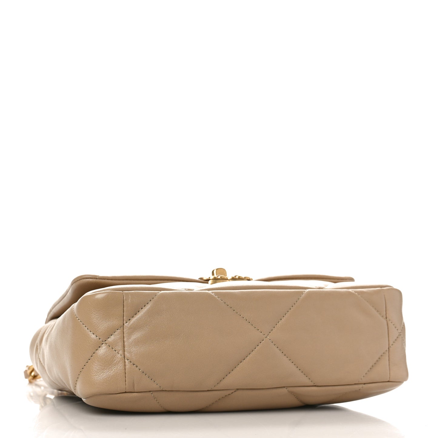 Lambskin Quilted Medium Chanel 19 Flap Dark Beige