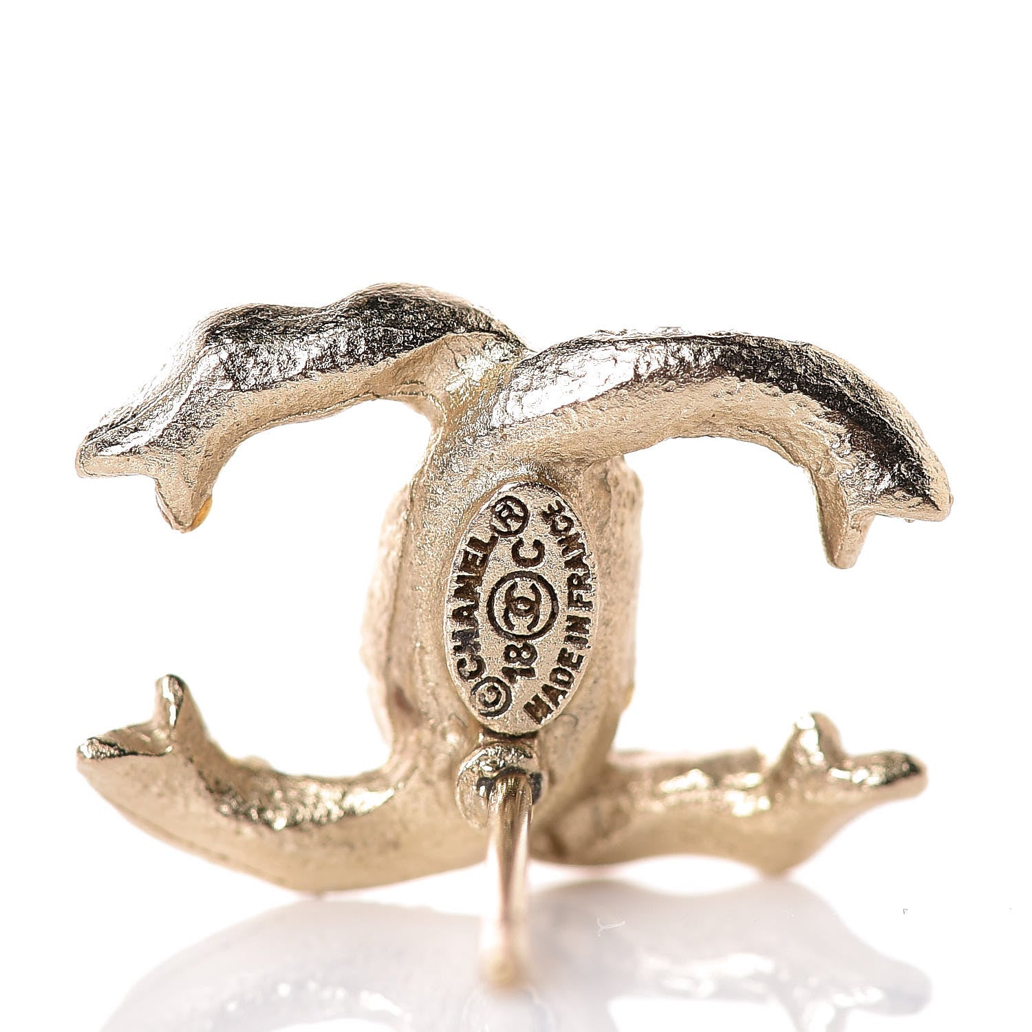 Chanel Crystal CC Earrings Gold 4 of 5