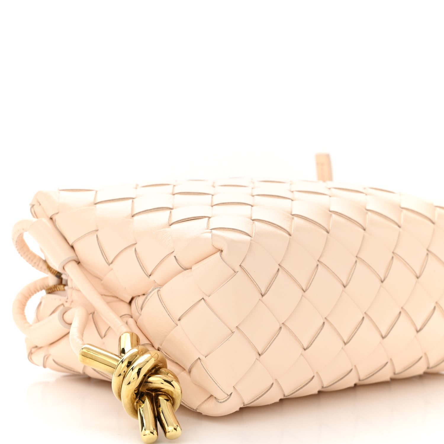 Bottega Veneta Patent Nappa Intrecciato Metallic Knot Mini Loop Camera Bag Macaroon 8 of 9