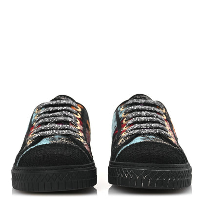 Chanel Metallic Tweed Low Top Sneakers 38 Black Multicolor 3 of 14