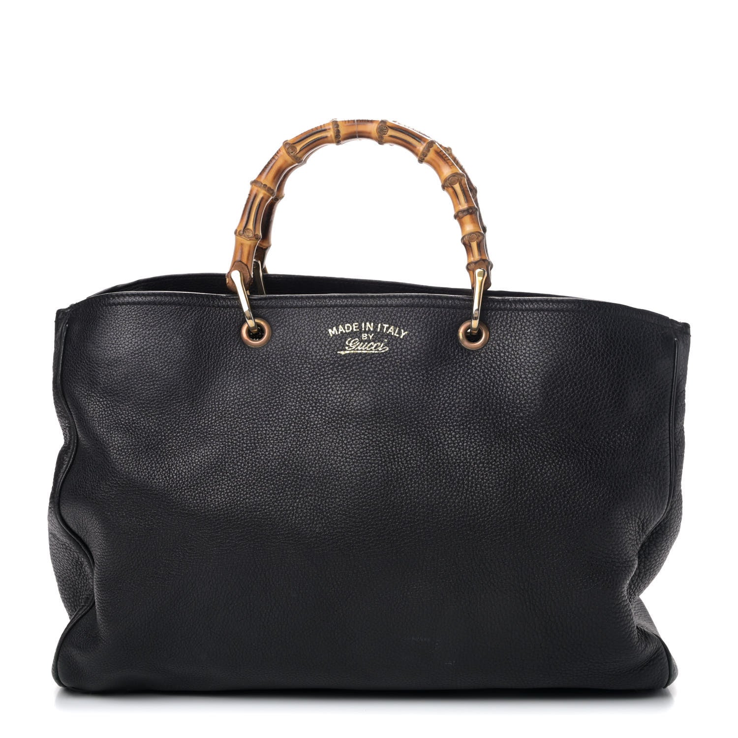 Gucci Calfskin Large Bamboo Shopper Tote Black 1 of 4