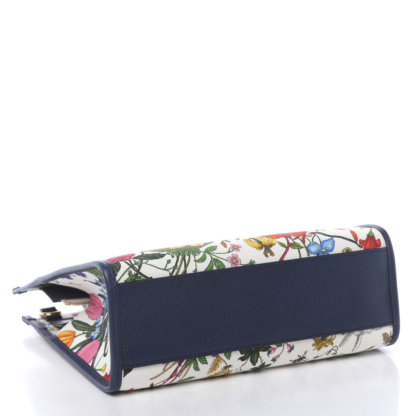 Canvas Medium Flora Tote White Multicolor Blue Agata