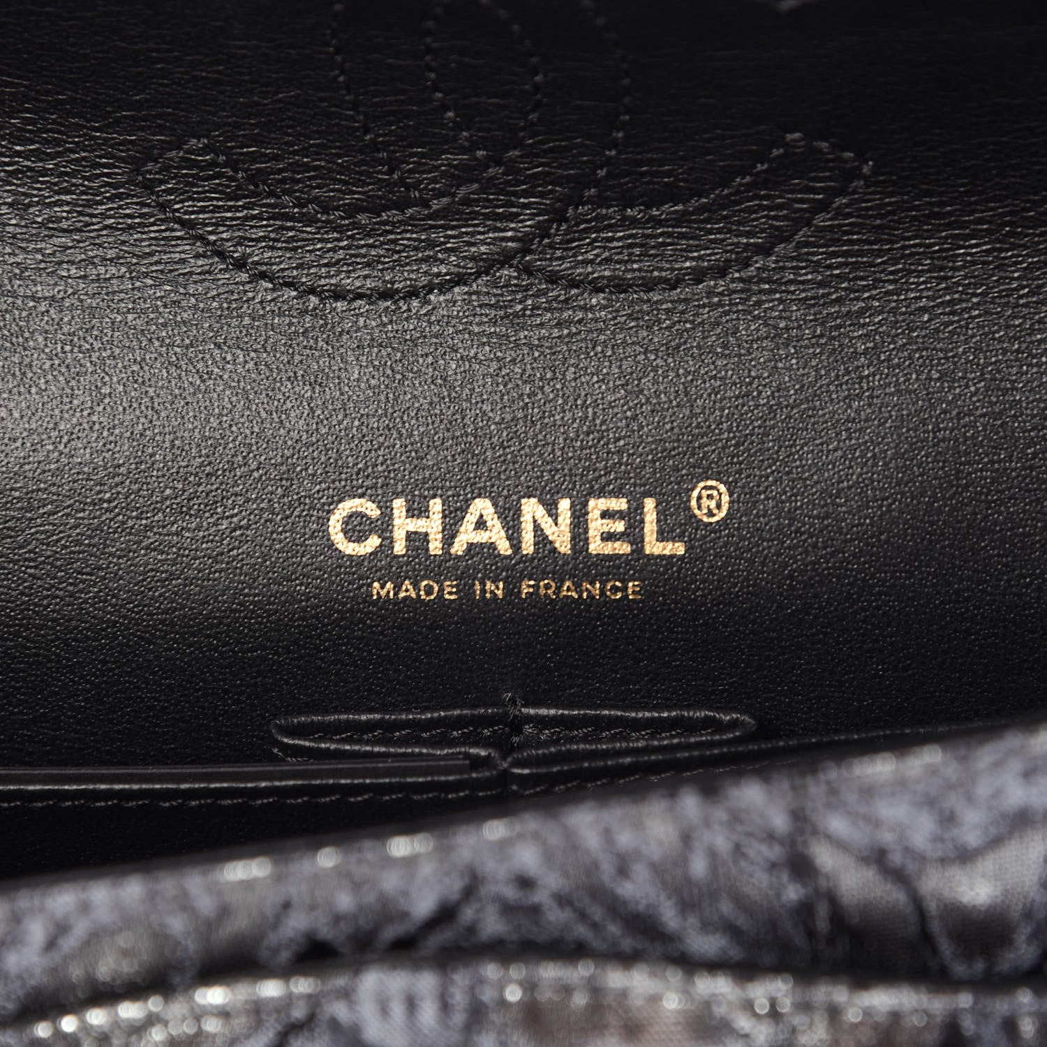 Chanel Metallic Brocade Quilted Medium Double Flap Dark Grey 6 of 11