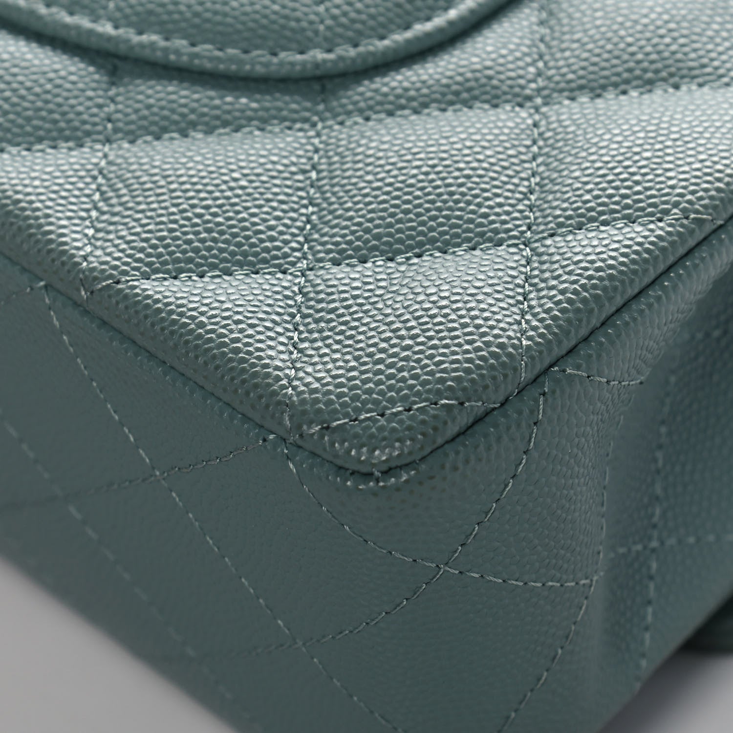 Chanel Caviar Quilted Medium Double Flap Green 11 of 15