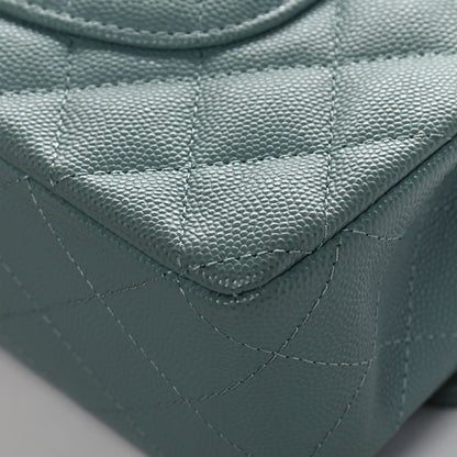 Chanel Caviar Quilted Medium Double Flap Green 11 of 15