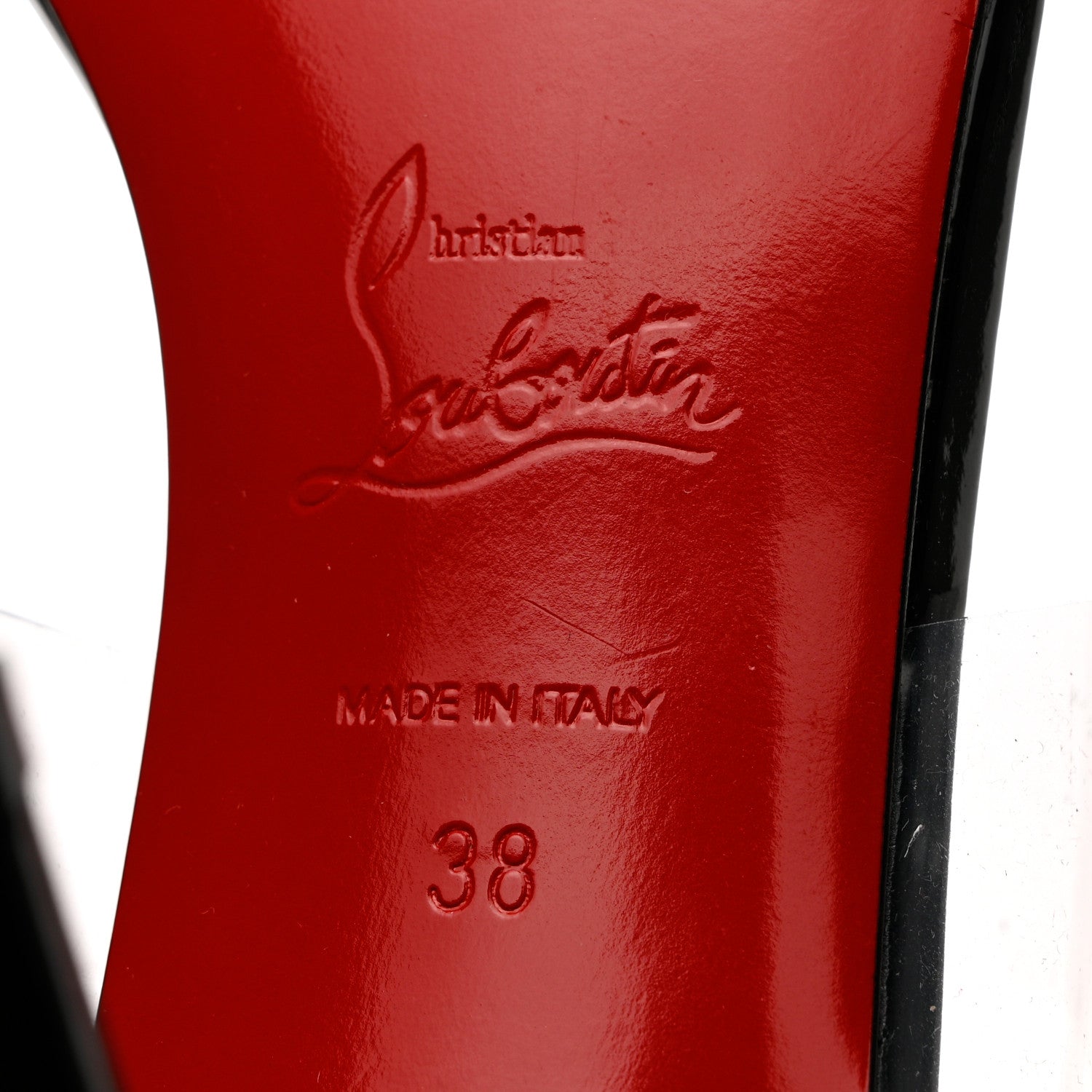 Christian Louboutin Patent PVC Just Nothing 85 Slide Sandals 38 Black 7 of 8