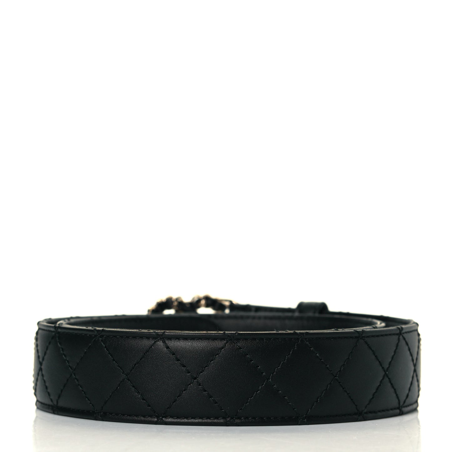 Lambskin Quilted CC Chain Belt 75 30 Black