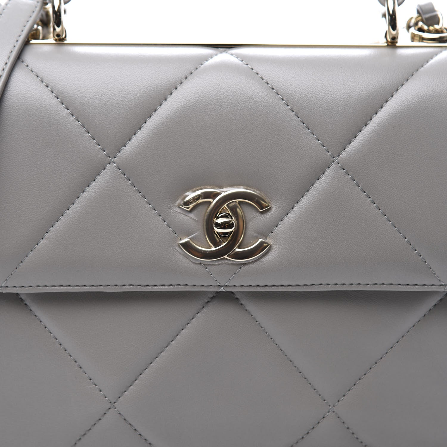 Chanel Lambskin Quilted Small Trendy CC Top Handle Flap Grey 10 of 11