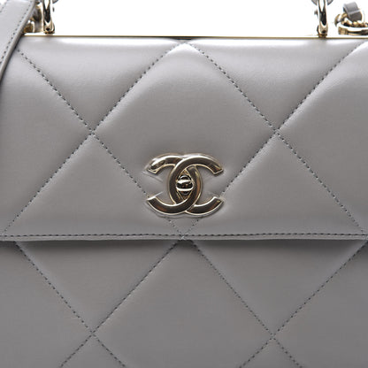 Chanel Lambskin Quilted Small Trendy CC Top Handle Flap Grey 10 of 11