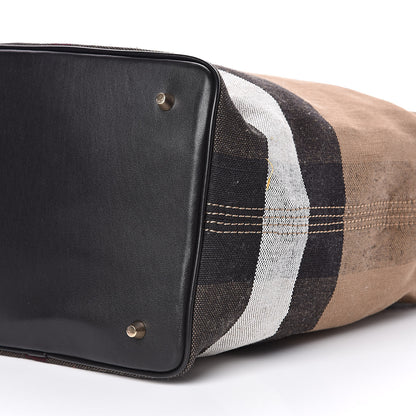 Burberry Canvas Mega Check Medium Ashby Tassel Hobo Black 9 of 10
