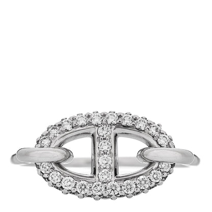 Hermes 18K White Gold Diamond Farandole Ring 52 6 1 of 5