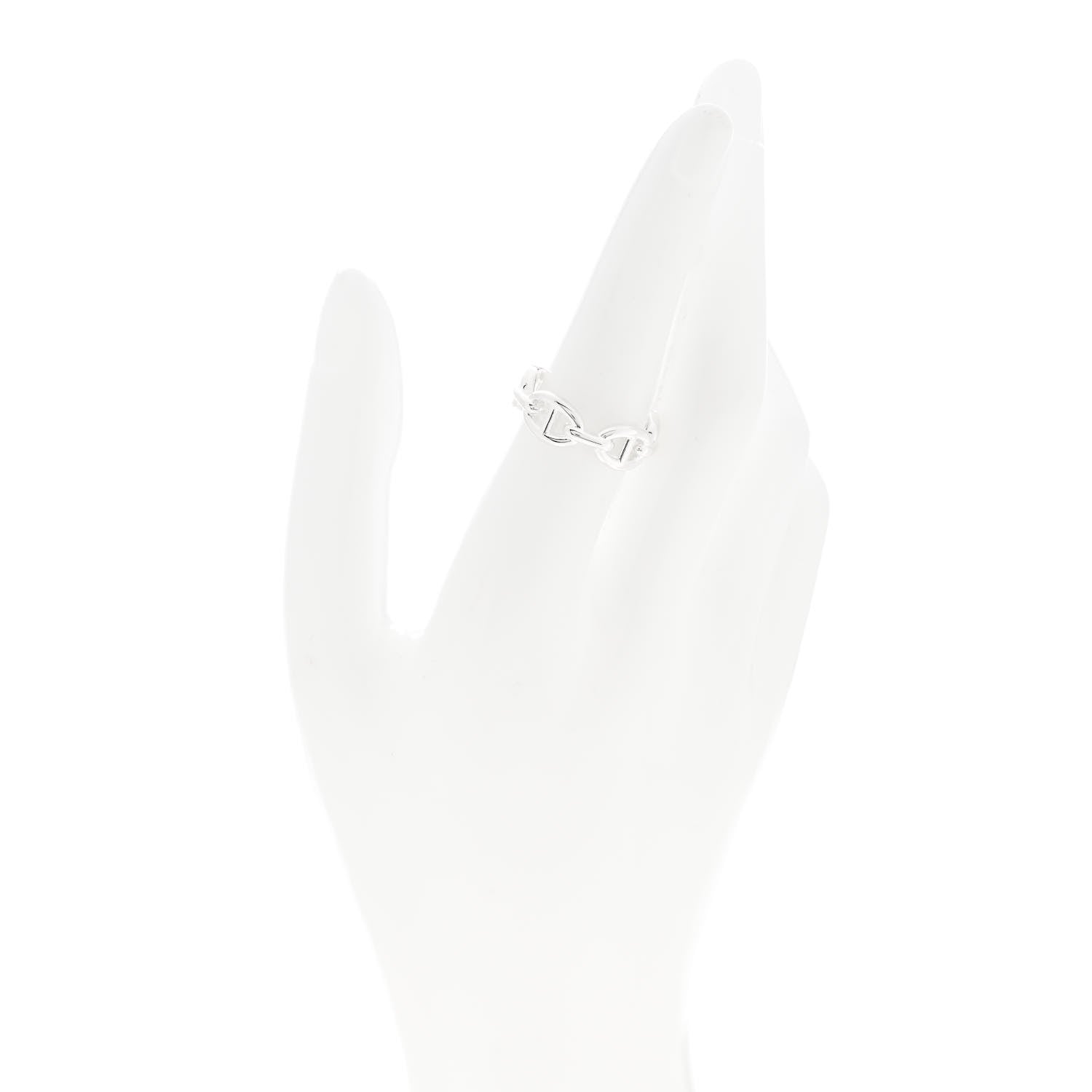 Hermes Sterling Silver PM Chaine d'Ancre Enchainee Band Ring 55 7.25 2 of 9