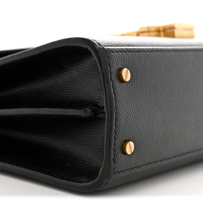Saint Laurent Grain de Poudre Mini Classic Monogram Cassandra Top Handle Black 9 of 13