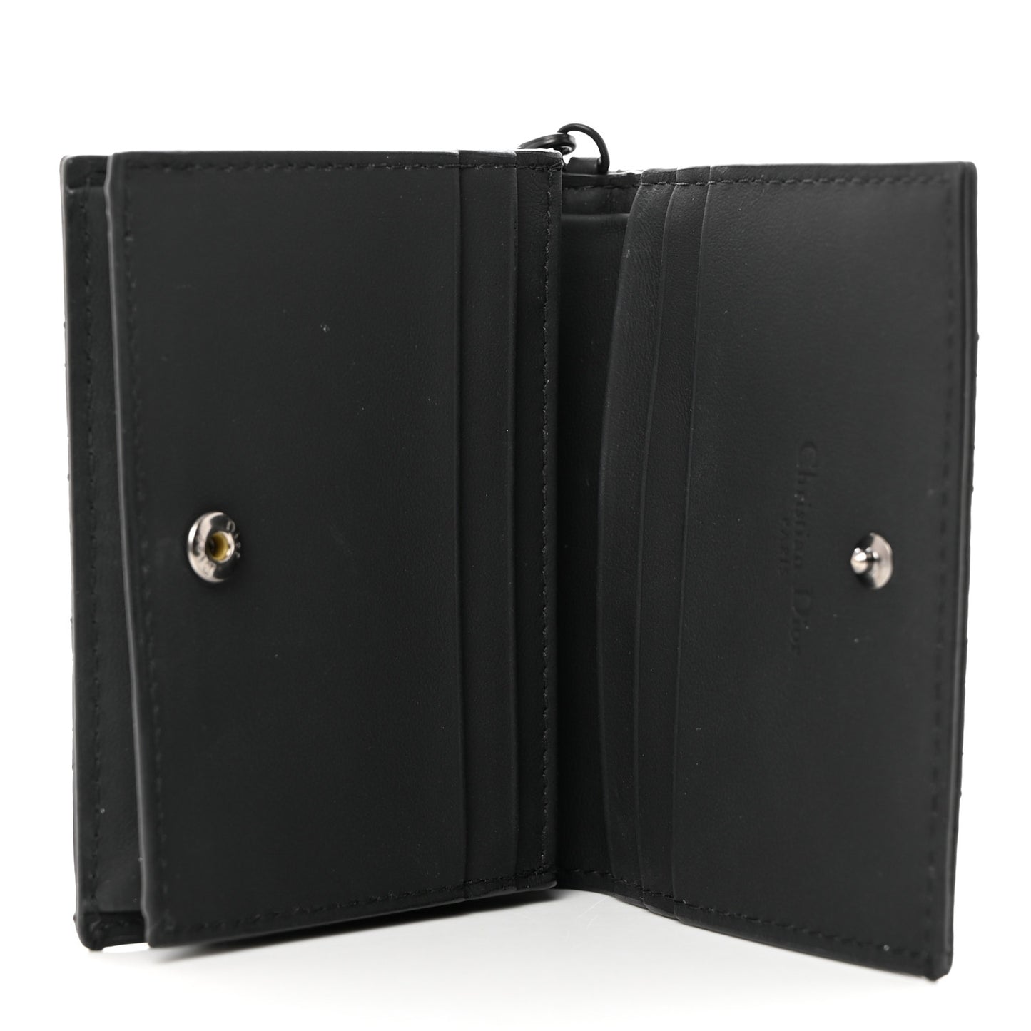 Ultra Matte Calfskin Small Lady Dior Flap Card Holder Black
