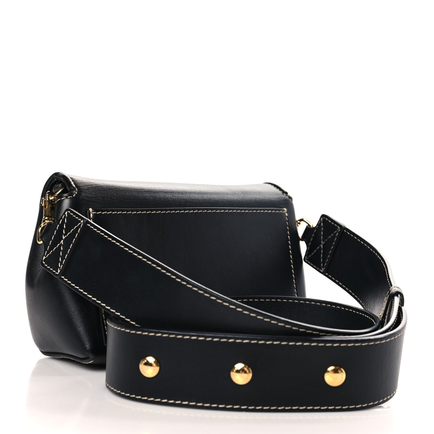 Calfskin Horseferry Print Small Crossbody Bag Black