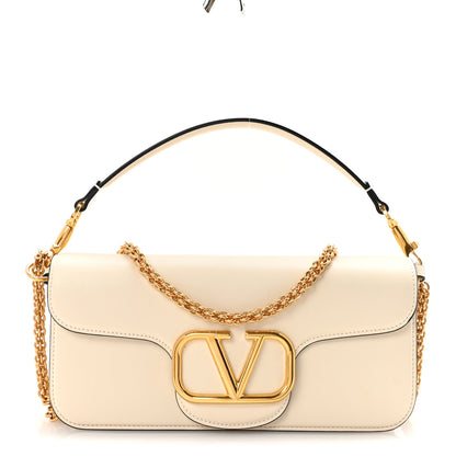 Valentino Garavani Calfskin Vlogo Loco Shoulder Bag Light Ivory 1 of 10