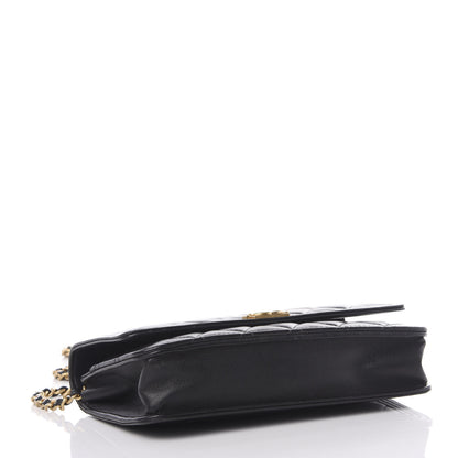 Chanel Lambskin Quilted Boy Wallet On Chain WOC Black 3 of 12