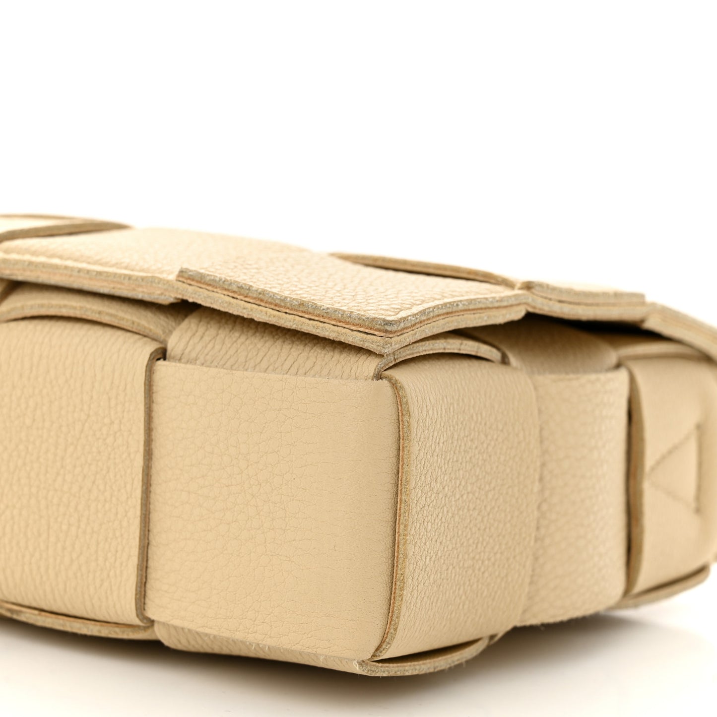 Grained Calfskin Maxi Intrecciato Cassette Crossbody Bag Porridge