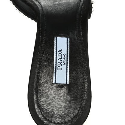 Prada Satin Crystal Logo 65mm Slide Sandals 36 Cristal 7 of 9