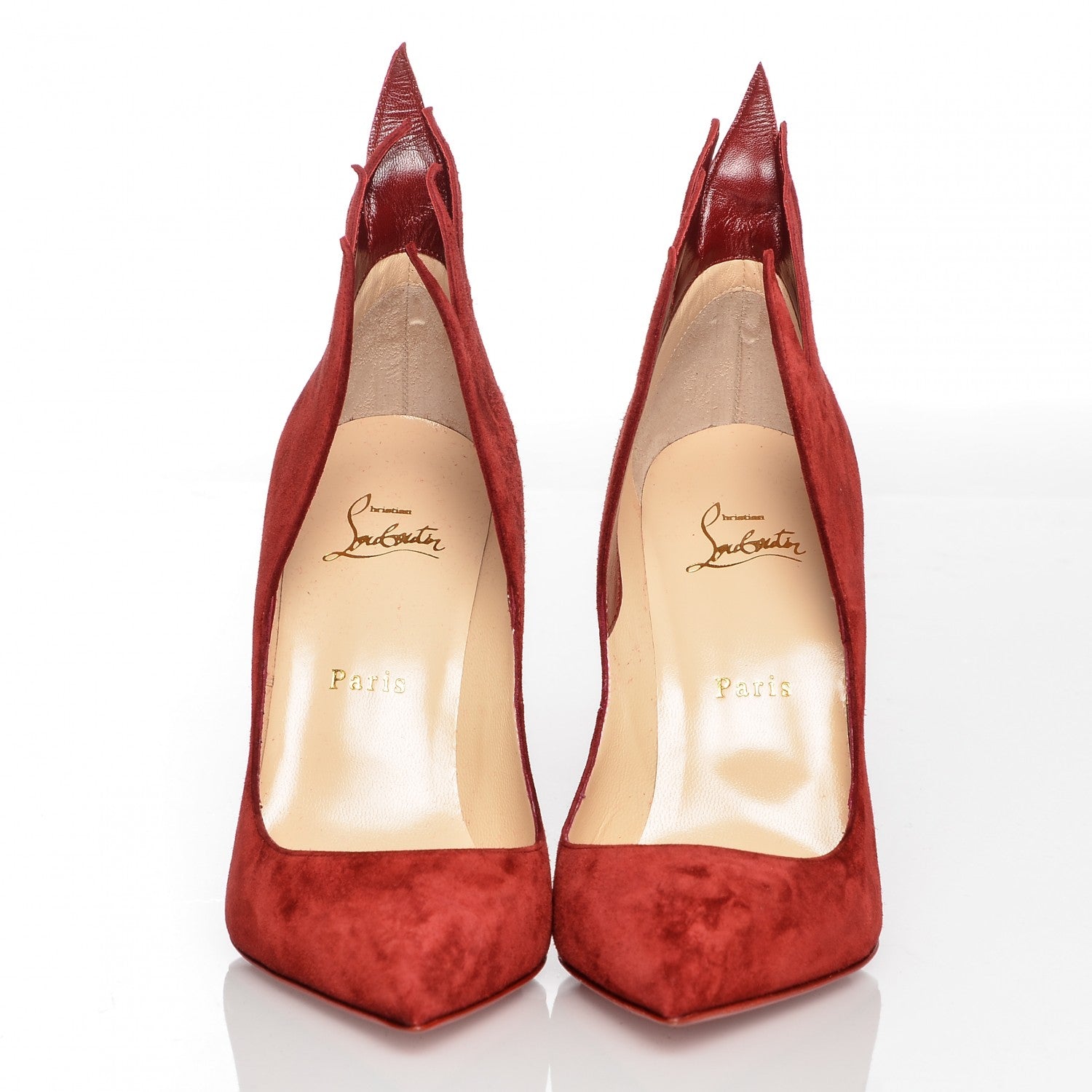 Christian Louboutin Suede Victorina 100 Pumps 39 Carmin 2 of 7
