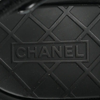 Chanel Shiny Calfskin Chain CC Velcro Dad Platform Sandals  38 Black 7 of 10