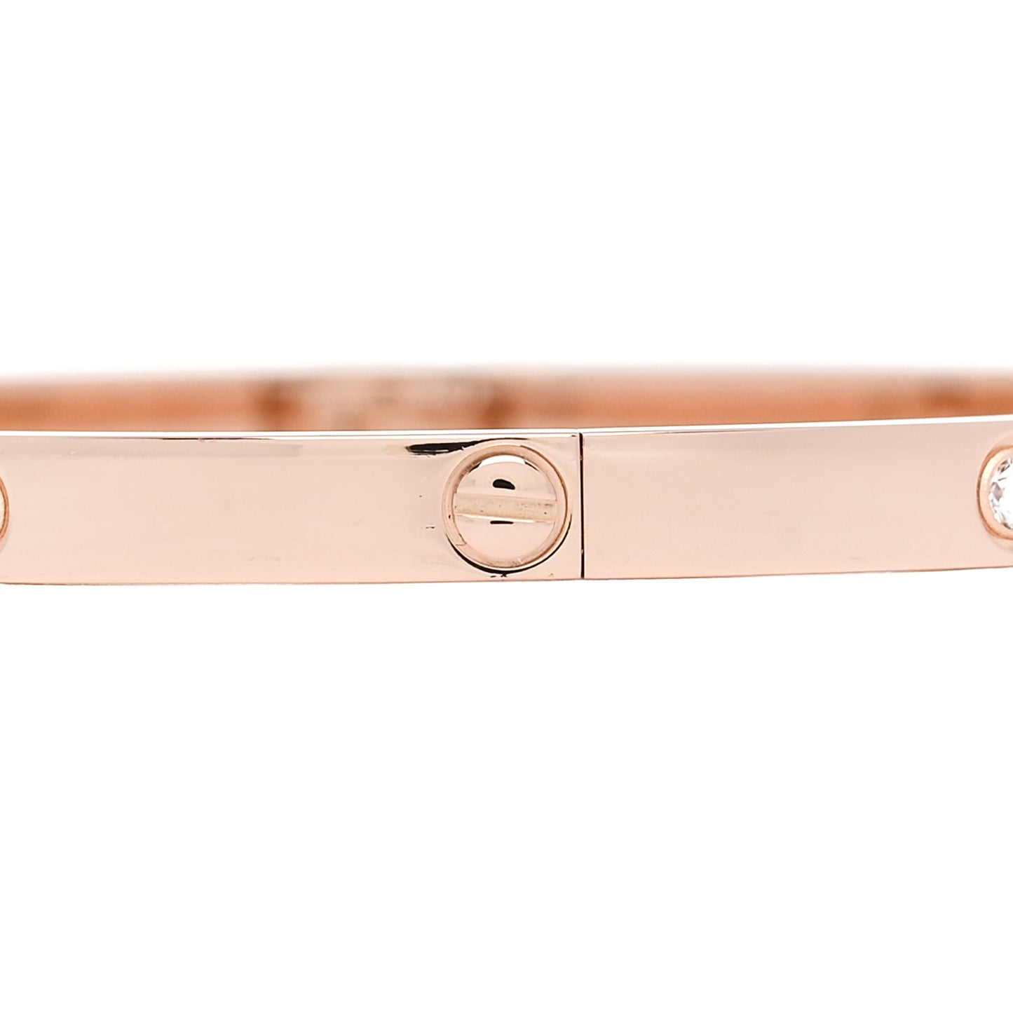 18K Pink Gold 6 Diamond Small LOVE Bracelet 16