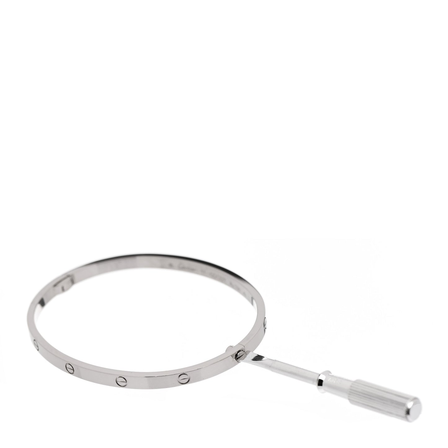 18K White Gold Small LOVE Bracelet 17
