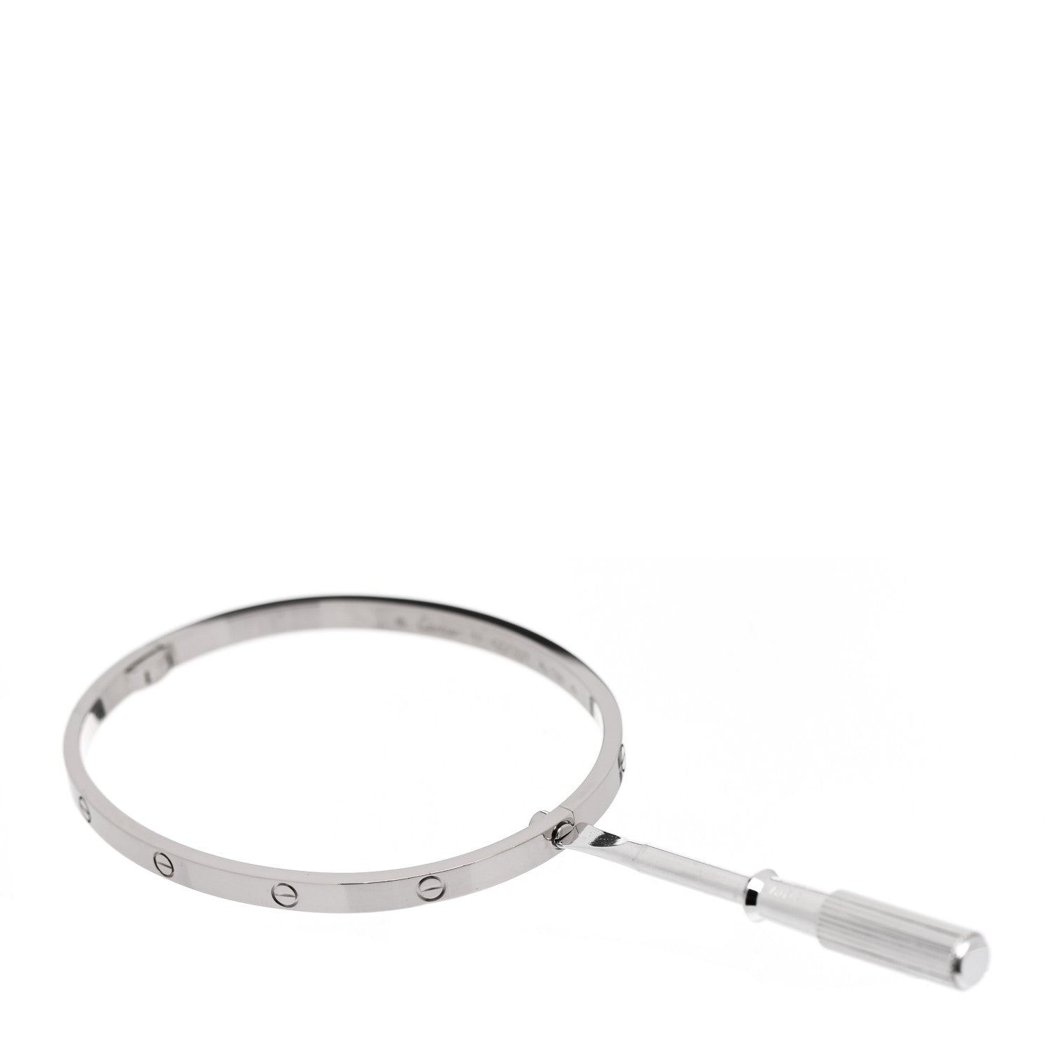 Cartier 18K White Gold Small LOVE Bracelet 17 3 of 5