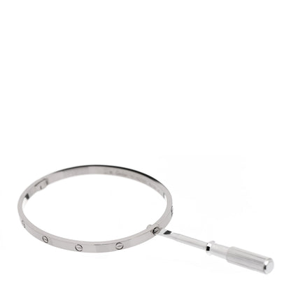 Cartier 18K White Gold Small LOVE Bracelet 17 3 of 5
