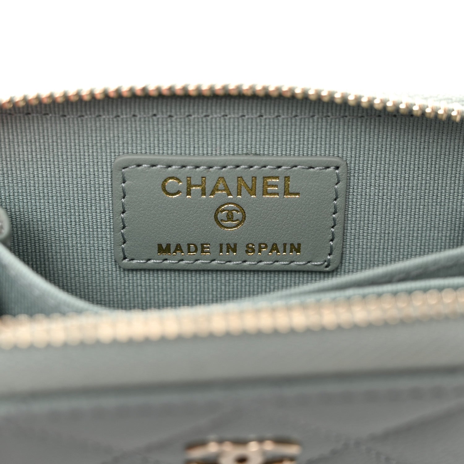 Chanel Caviar Quilted Zip Around Coin Purse Wallet Grey 6 of 8