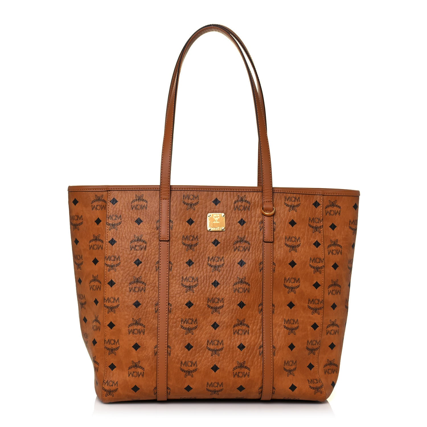 MCM Visetos Toni Shopper Tote Cognac 1 of 14