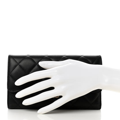 Chanel Lambskin Quilted Large Flap Wallet Black 2 of 10