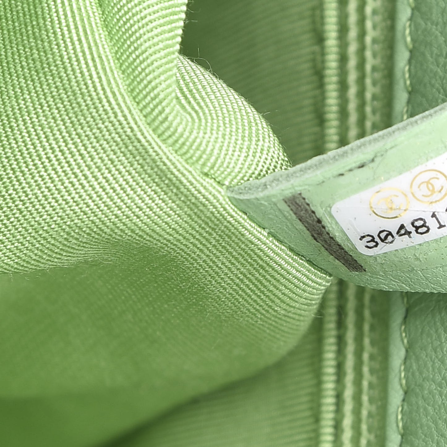 Goatskin Quilted Medium 19 Flap Light Green