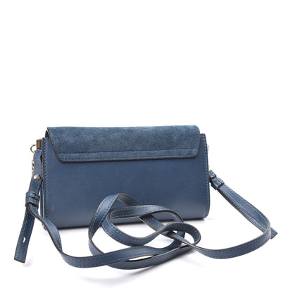 Chloe Suede Calfskin Mini Faye Shoulder Bag Majolica Blue 2 of 10
