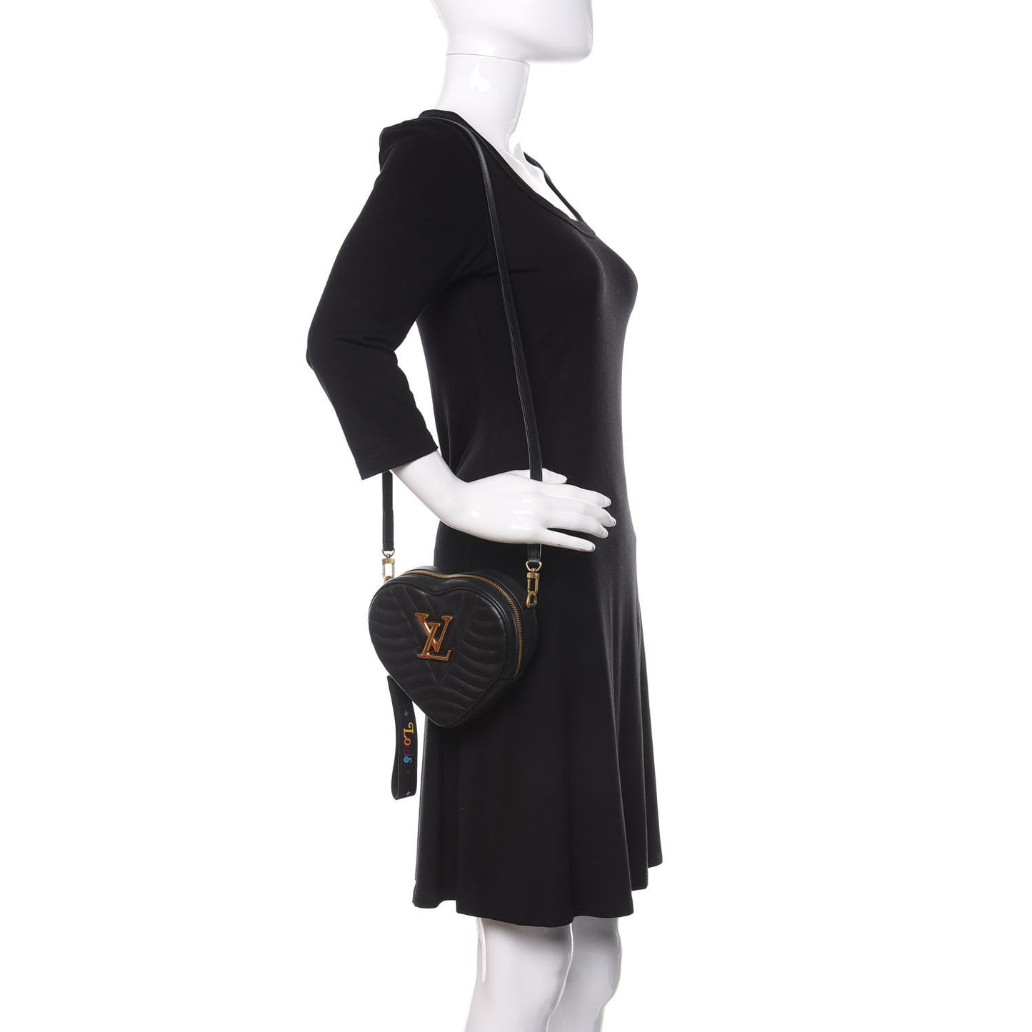 Calfskin New Wave Heart Bag Black